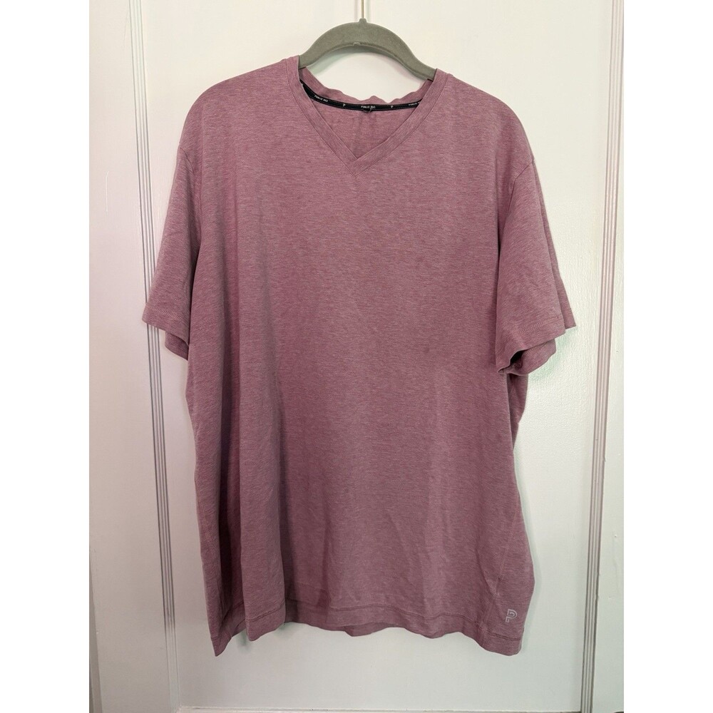 Public Rec Pima Cotton Tencel Stretch V Neck T Shirt Mens L Pink Heather Soft